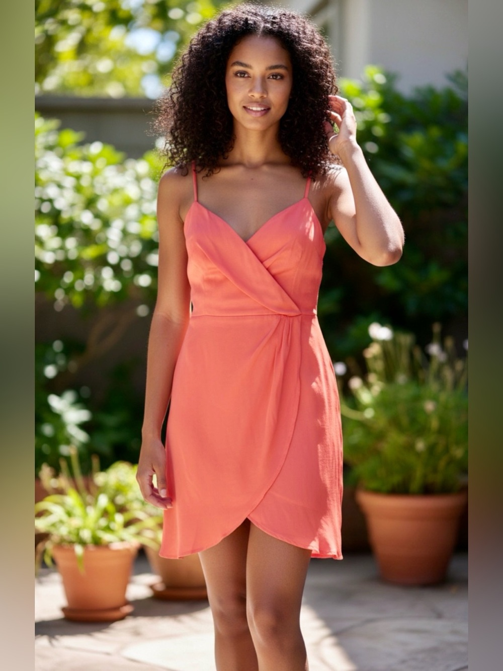 Banana Republic Orange Tulip Dress Spaghetti Straps size 10